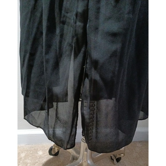 Zenobia Womens Sleeveless Sheer Black Back Bow Tie Closure Top Pleated 3XL New - Picture 5 of 10